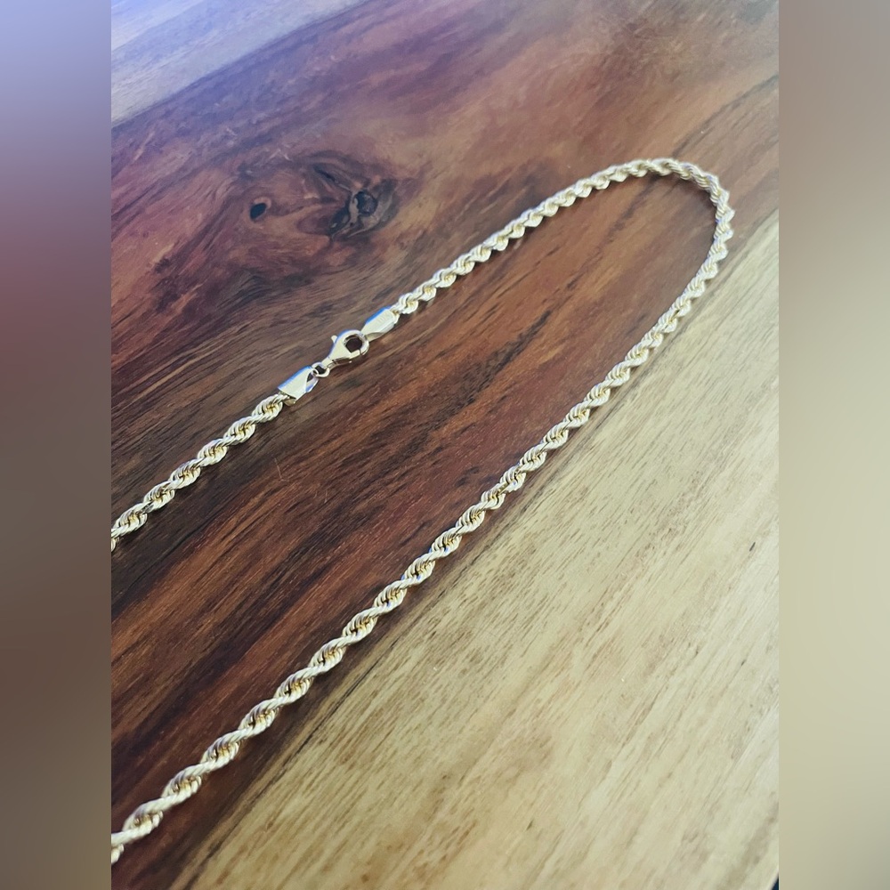 10k Gold Rope Necklace - Picture 3 of 8